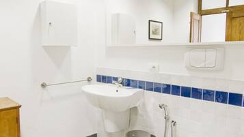 Suihku, hiustenkuivaaja, bidee, pyyhkeet