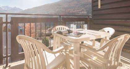 Grand studio calme 5 pers, parking, balcon, Briançon