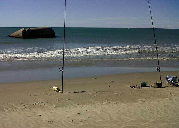 Playa en los alrededores y camastros