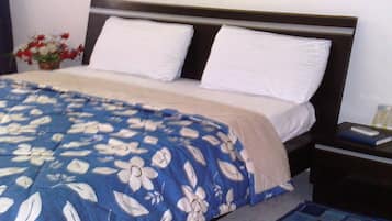 Blackout curtains, iron/ironing board, free WiFi, bed sheets