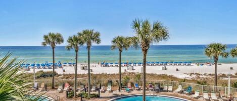 A rooftop pool, a heated pool