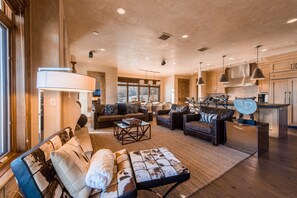 TV, fireplace - Ski In/Ski Out Canyons Park City Mtnside - 3 Bdr Luxury Penthouse, Sleeps 8 (Park City)