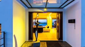 Villa, 3 Bedrooms, Sea View | Living area | TV - Elounda Black Pearl Villa (Agios Nikolaos)