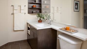 Free toiletries, hair dryer, towels