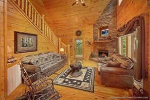 TV, fireplace, video games, DVD player