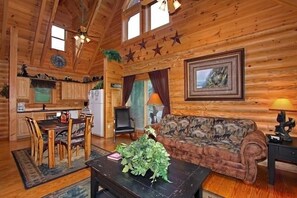 Fernseher, Kamin, DVD-Player, Stereoanlage