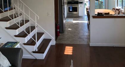 Gorgeous 4 bedroom/2 baths, 1/10 mile to the beach, outdoor patio with firepit