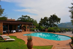 2 outdoor pools, pool umbrellas, sun loungers