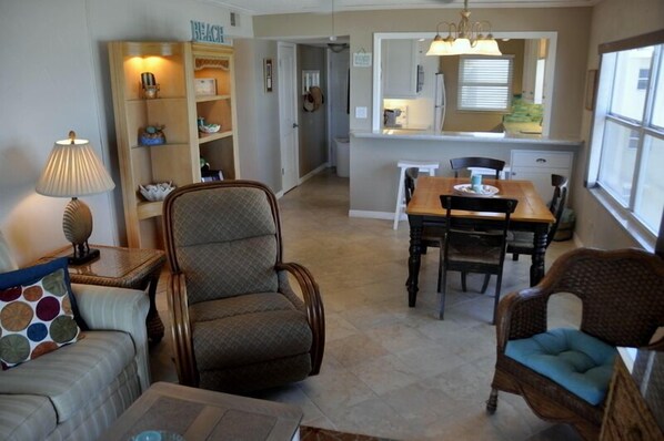 TV, DVD player, books