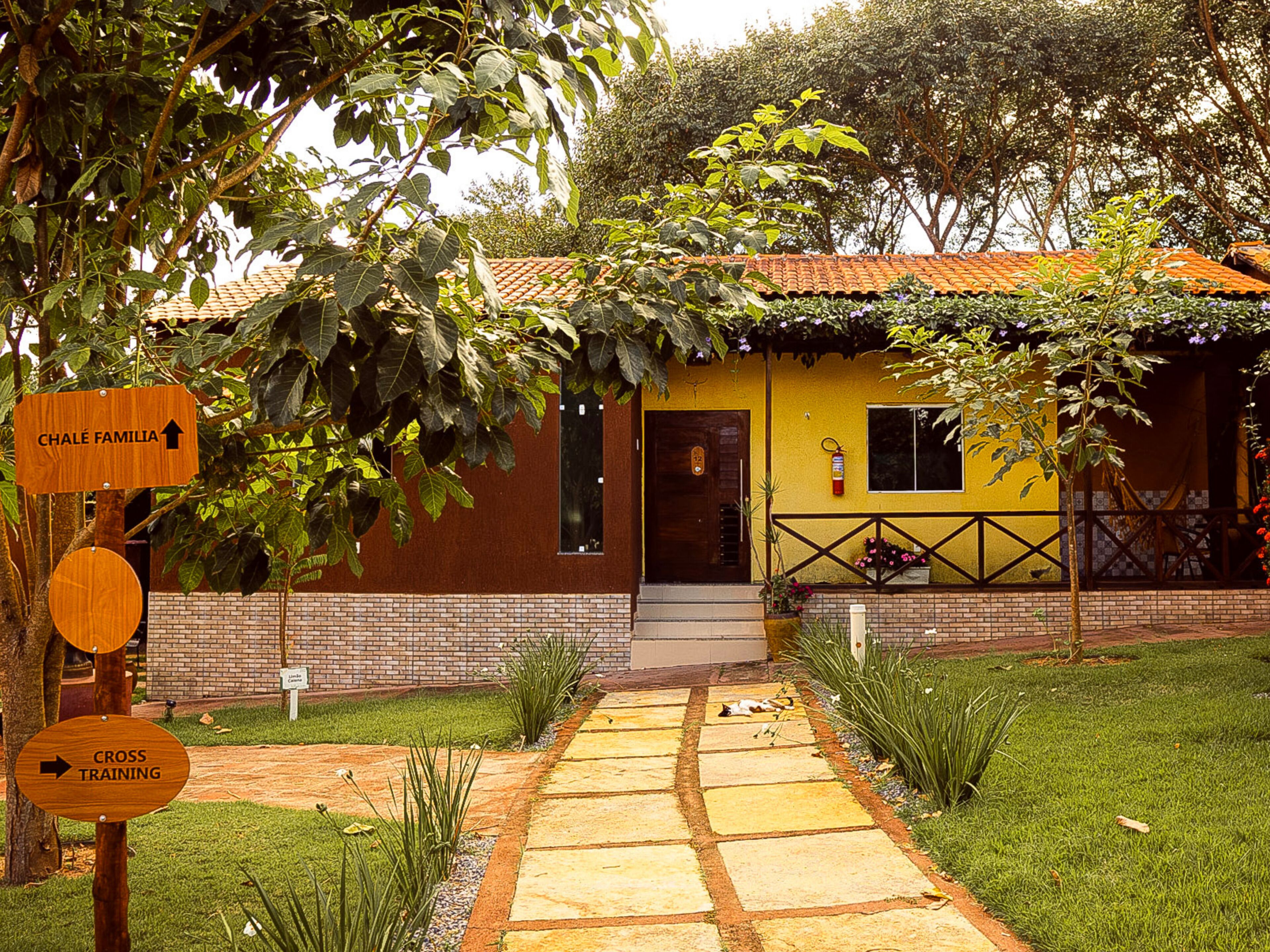 family chalet, courtyard area | 1 bedroom, hypo-allergenic bedding, minibar, individually furnished