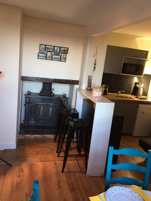 Kühlschrank, Mikrowelle, Herdplatte, Geschirrspüler