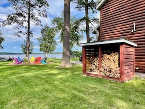 Property grounds - Lakefront cabin on Lost Lake with dock and firepit next to bar and grill! (St. Germain)