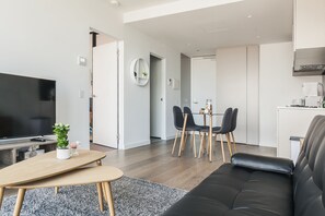Superior Apartment, Accessible, City View | Living area - Victoria One Suites (Melbourne)