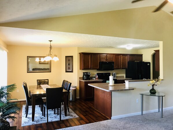 Family House, Multiple Beds | Private kitchen | Fridge, microwave, oven, stovetop