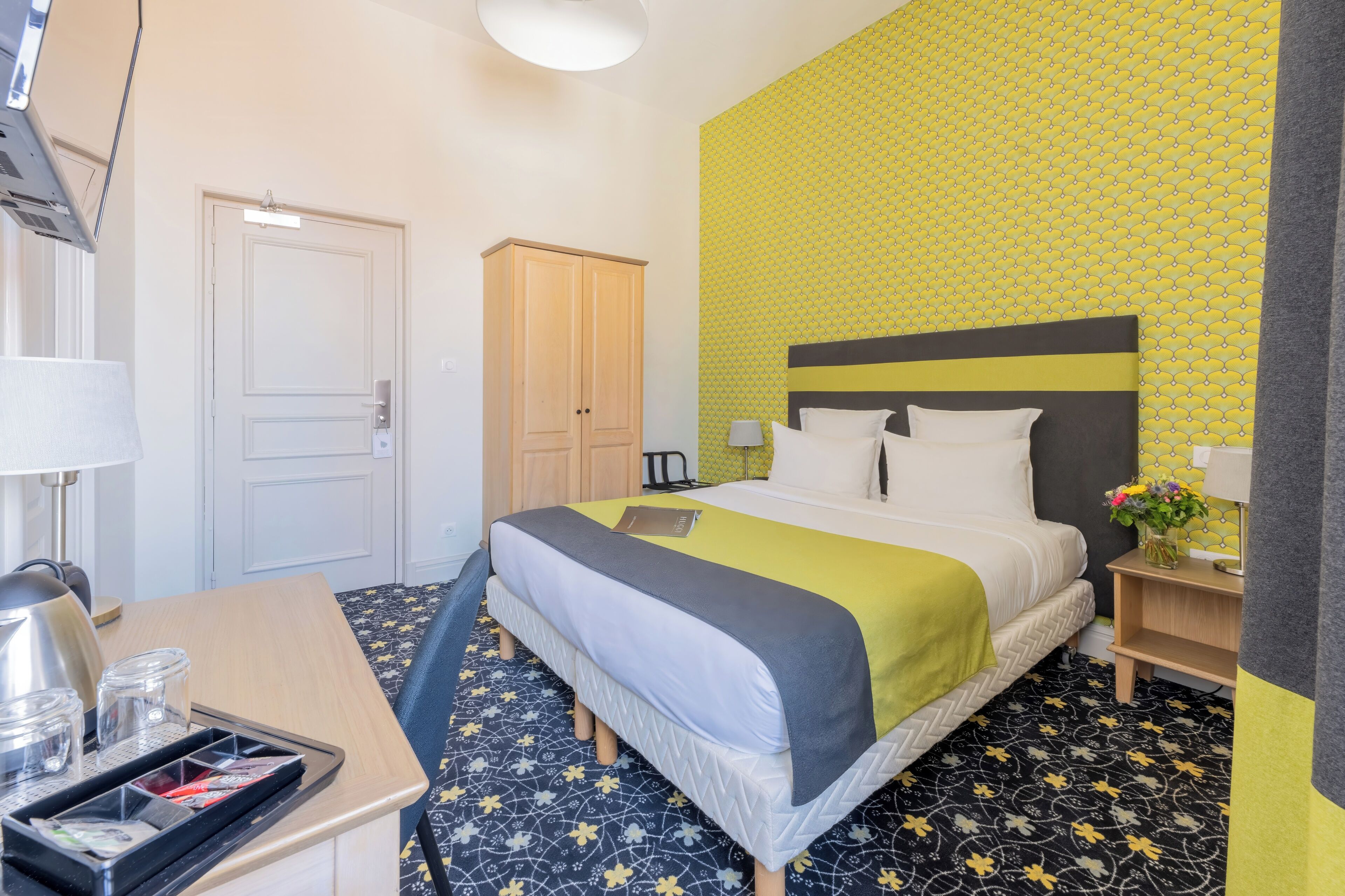 premium bedding, individually decorated, individually furnished, desk