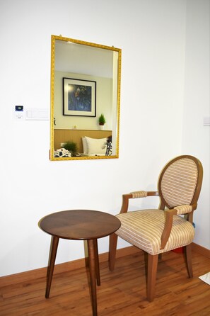 Tempur-Pedic beds, individually furnished, laptop workspace