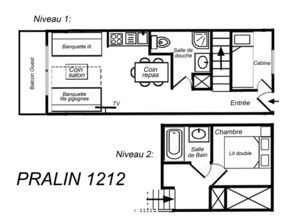Floor plan - Pleasant West Duplex Châtelet Area - Ideal for Family of 6 (Méribel)