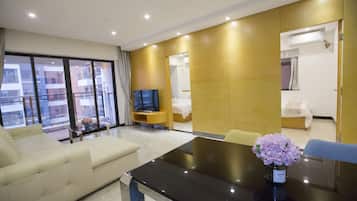 Kamar Quadruple Keluarga, 2 kamar tidur | Seprai premium dan didekorasi berbeda-beda