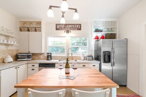 Fridge, microwave, oven, stovetop - 1910 Wine Country Farmhouse • 2 Blocks Wine & Chef Driven Dining • Pet Friendly (McMinnville)