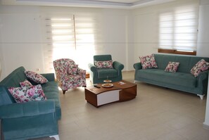 Deluxe Villa, 4 Bedrooms, Accessible, Lanai | Living room - Akbuk Country Villas (Didim)