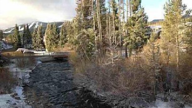 A river with a stone bridge, surrounded by trees and a mountain in the background. -  Family/ Pet Friendly Downtown Winter Park Condo 3BD/2BA (Winter Park)