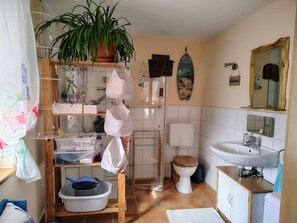 Sèche-cheveux, savon, papier toilette