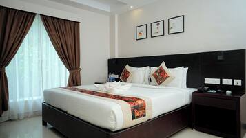 1 slaapkamer, luxe beddengoed, een minibar, een kluis op de kamer