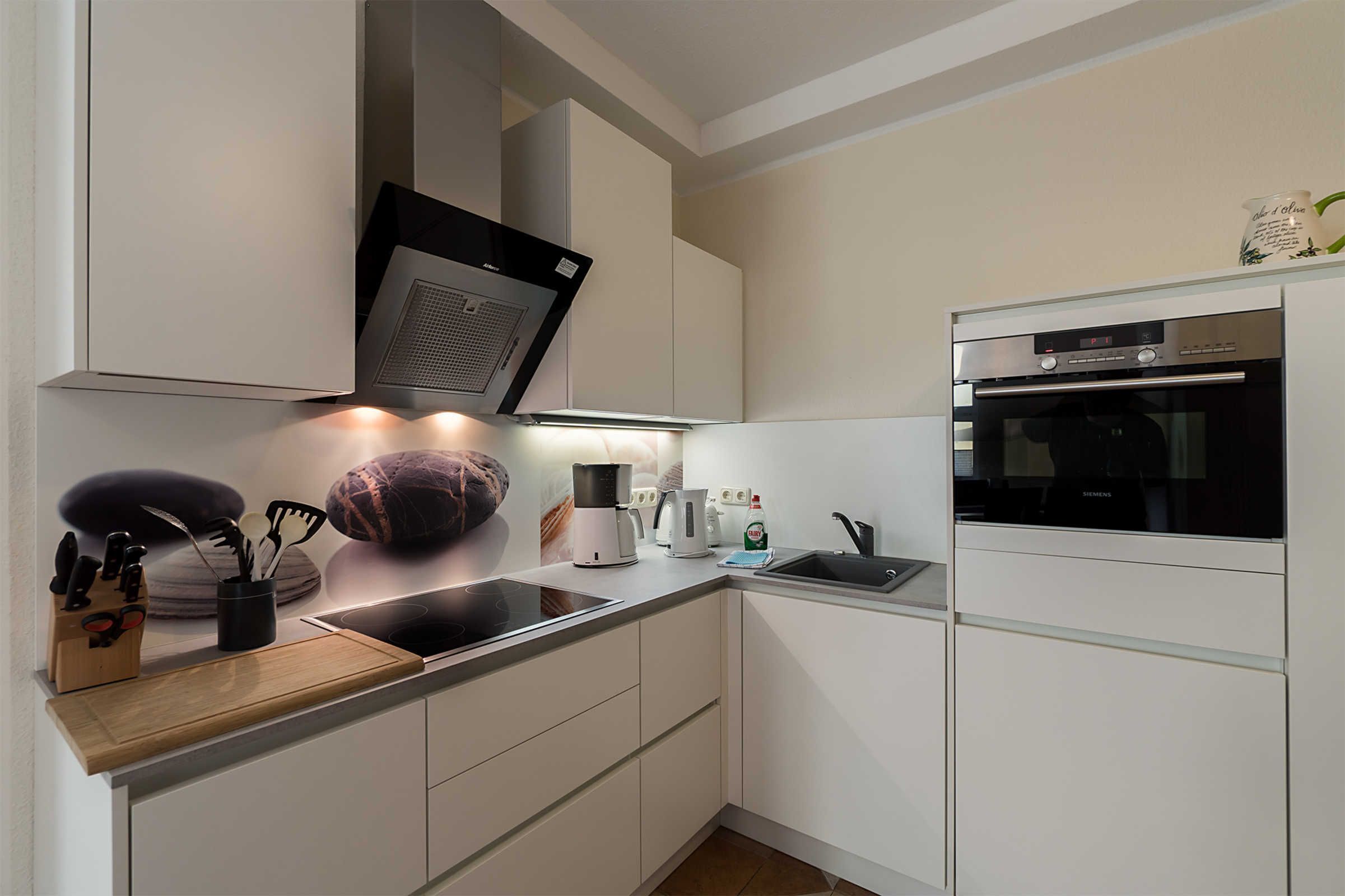 Fridge, oven, dishwasher, high chair