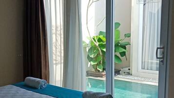 Luxury Villa, 2 Bedrooms, Non Smoking, Pool View | 2 bedrooms, soundproofing, bed sheets