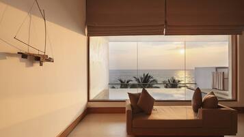 Suite Presidensial, 1 Tempat Tidur King, pemandangan samudra | Seprai premium, minibar, dan brankas