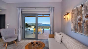 Villa, 1 chambre, piscine privée | Coin séjour