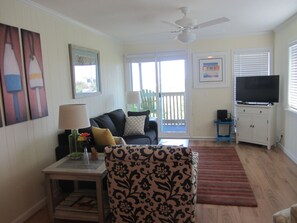 Smart TV, DVD player, books, video library