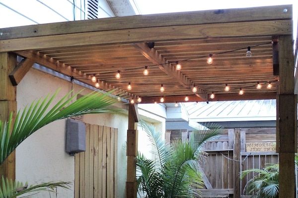 The pergola with lights