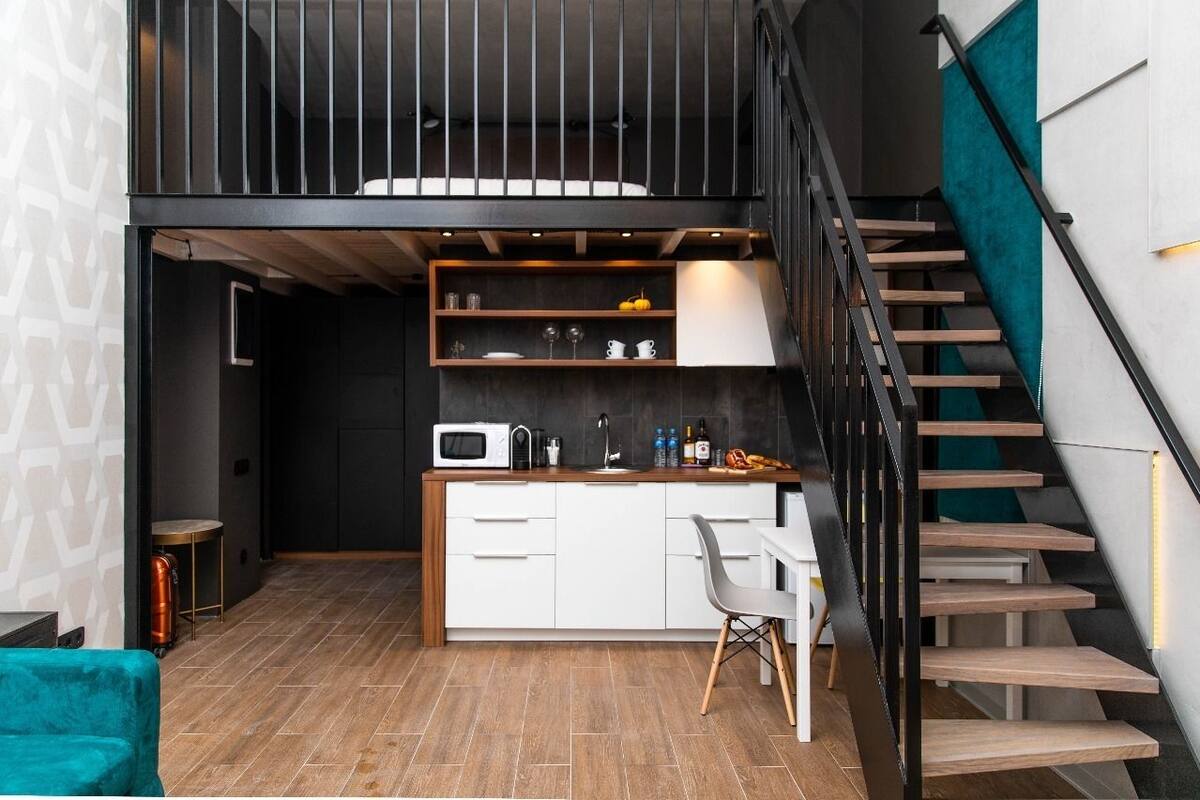 Design-Loft, 1 Schlafzimmer | 1 Schlafzimmer, hochwertige Bettwaren, Schreibtisch