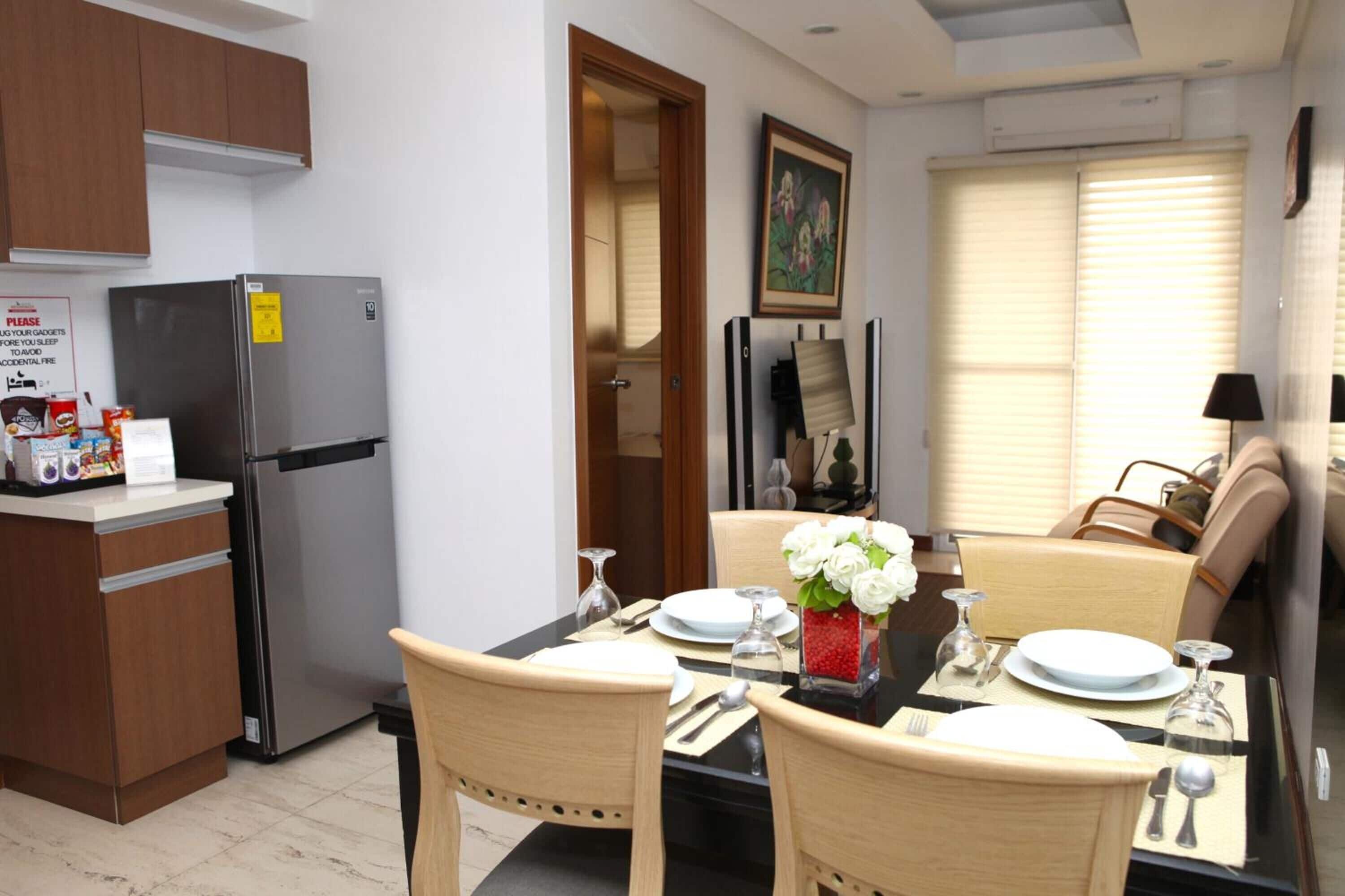 Fridge, electric kettle