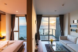 Luxury 1 Bedroom 26th Fl. Sea View A2605 | 1 soveværelse, egyptiske bomuldslagner, premium-sengetøj