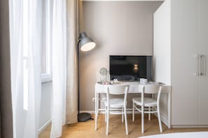 Marina, Deluxe double, en-suite bathroom, city view | Premium bedding, down comforters, memory foam beds, in-room safe