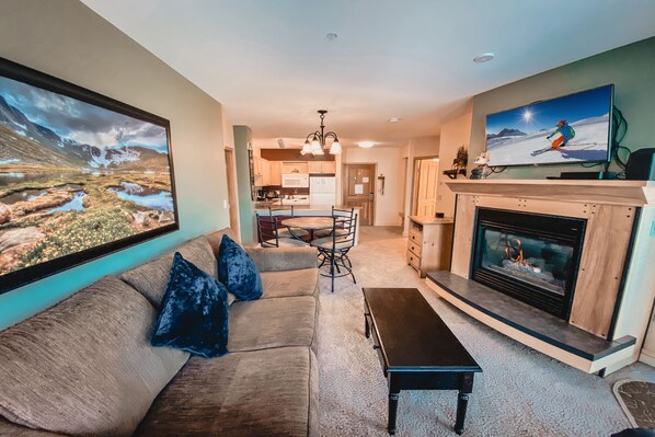 Condo, Multiple Beds, Courtyard View (Silver Mill 8239) | Living area | Smart TV, fireplace, DVD player