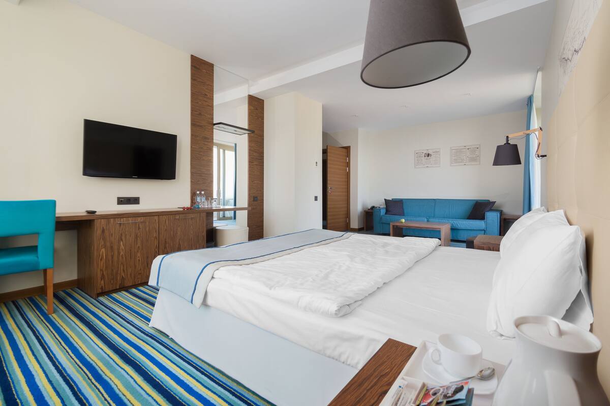 In-room safe, desk, blackout curtains, soundproofing