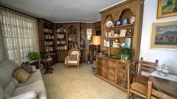 Een televisie en een open haard