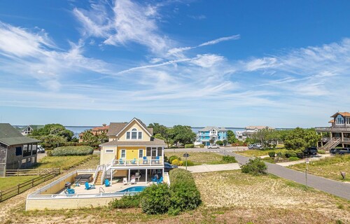 Flip Flop Inn - Duck, Carolina Dunes, 440 Yds to Beach, Sound View, Courtyard, Pool, Hot Tub