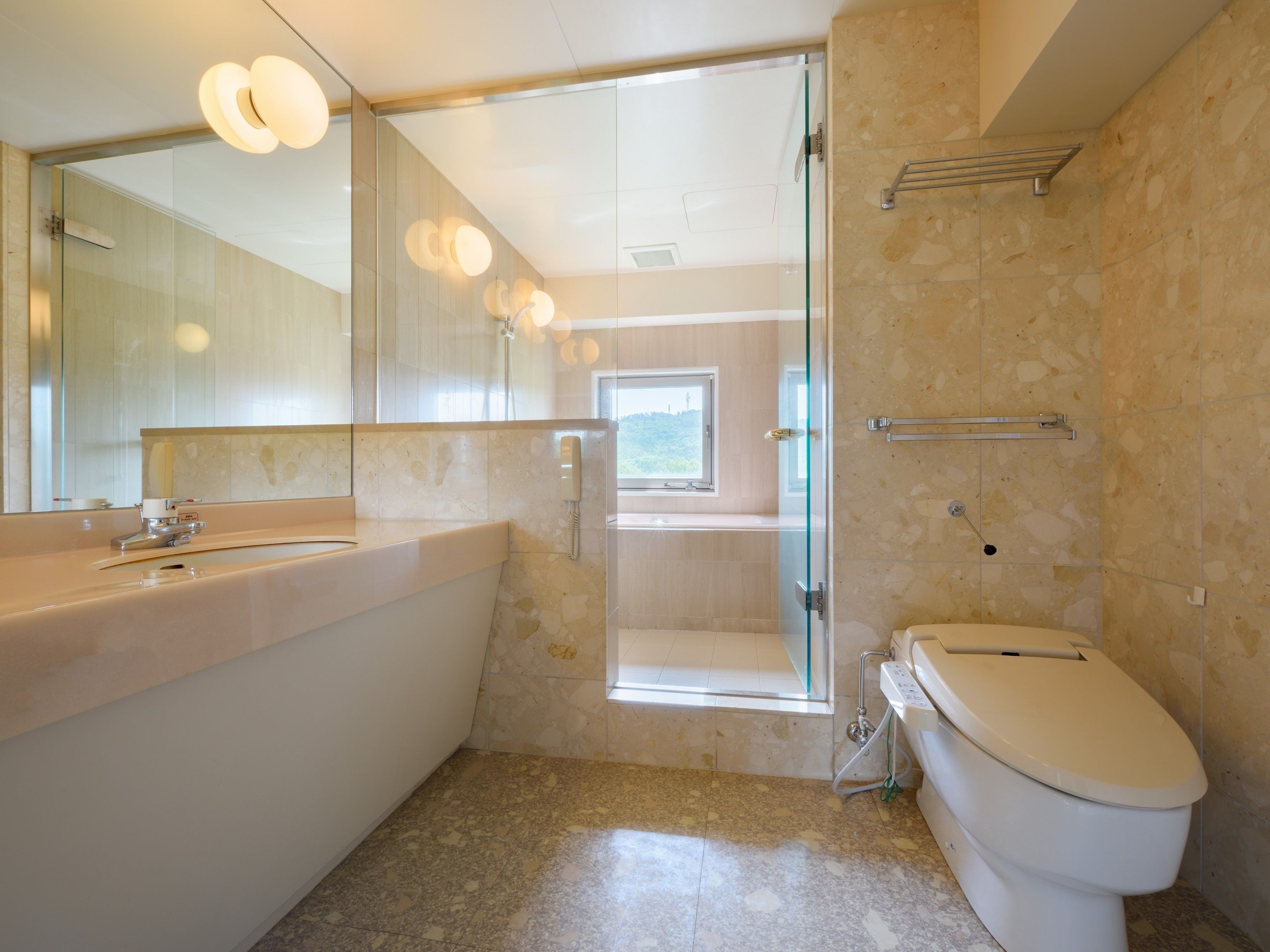 japanese western style room - south tower | bathroom | separate bathtub and shower, free toiletries, hair dryer, slippers