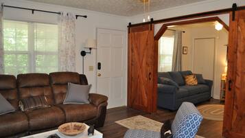 Smart TV, DVD player, books, music library