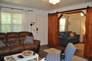 Smart TV, DVD player, books, music library