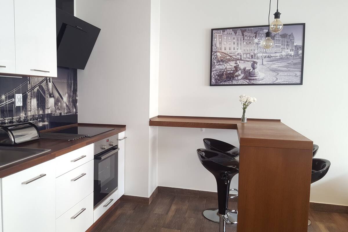 Comfort Apartment, 1 Bedroom, Balcony | Private kitchen | Fridge, oven, stovetop, dishwasher