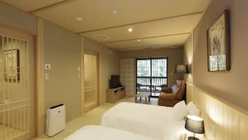 In-room safe, desk, laptop workspace, iron/ironing board