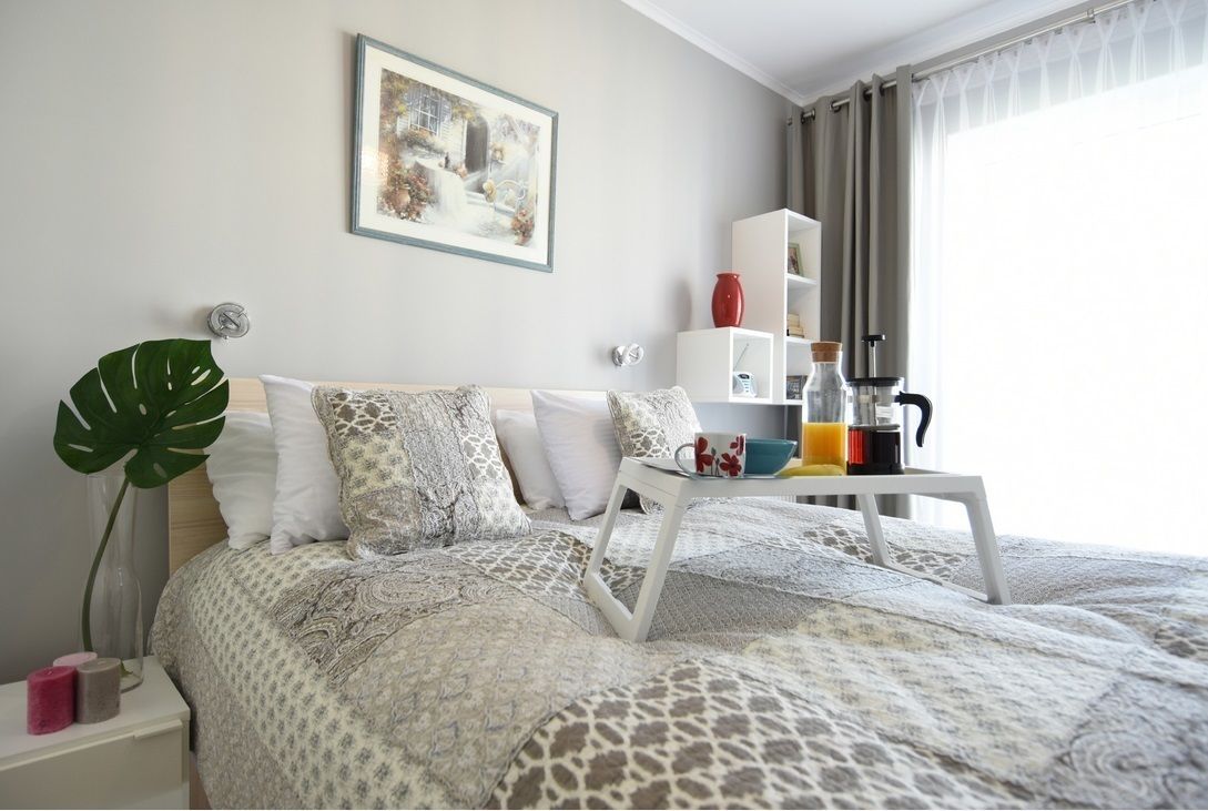 Căn hộ Deluxe, bếp nhỏ (Lawendowy) | 1 phòng ngủ, bàn ủi/dụng cụ ủi quần áo 