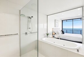 Two Bedroom Skyline Ocean King Suite | Bathroom shower - Sealuxe Suites - Central Surfers Paradise (Surfers Paradise)
