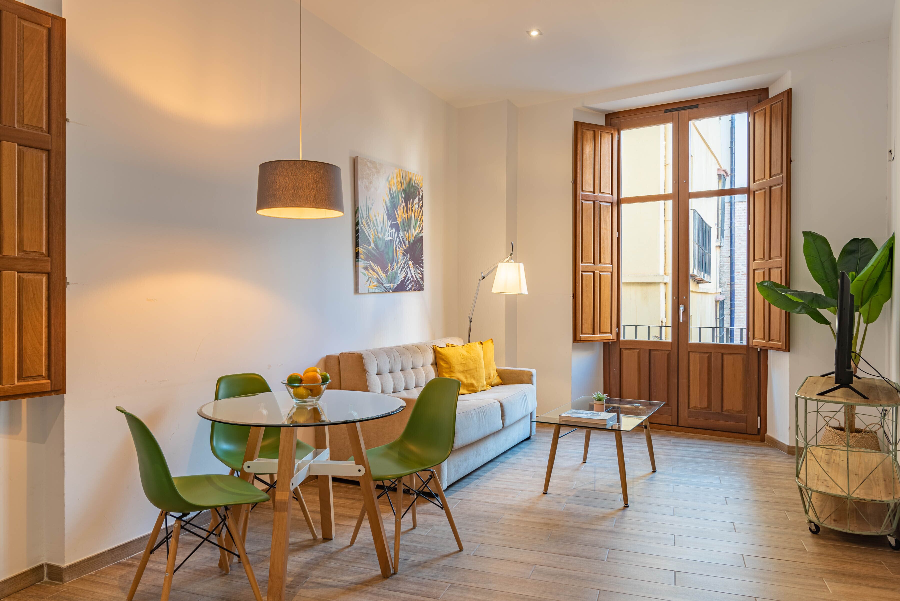 Apartament, 1 dormitori | Sala d'estar | Televisor de pantalla plana de 32 polzades amb canals digitals 