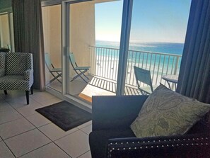 Condo, Multiple Beds, Ocean View (Beach House 604D) | Living area | 50-inch Smart TV with cable channels, TV, video-game console